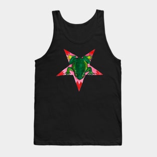 Satanic star green frog Tank Top